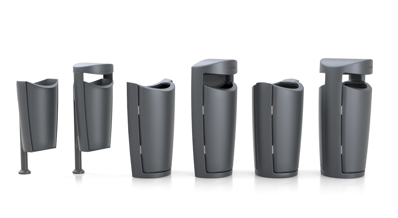 Omega affaldsspande i plast produktsortiment 1330x730