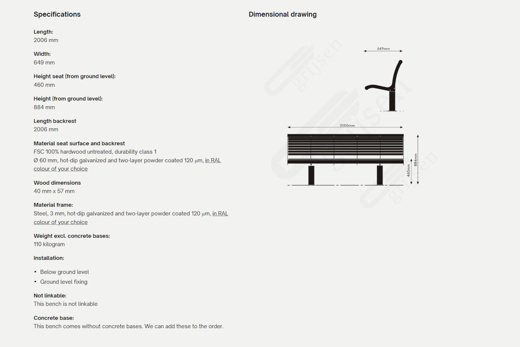 Cruzado single seat ryglæn wood 1800x1200