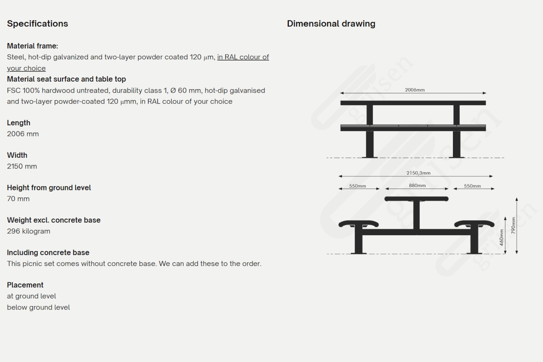 Cruzado bord bænkesæt med træ1800x1200